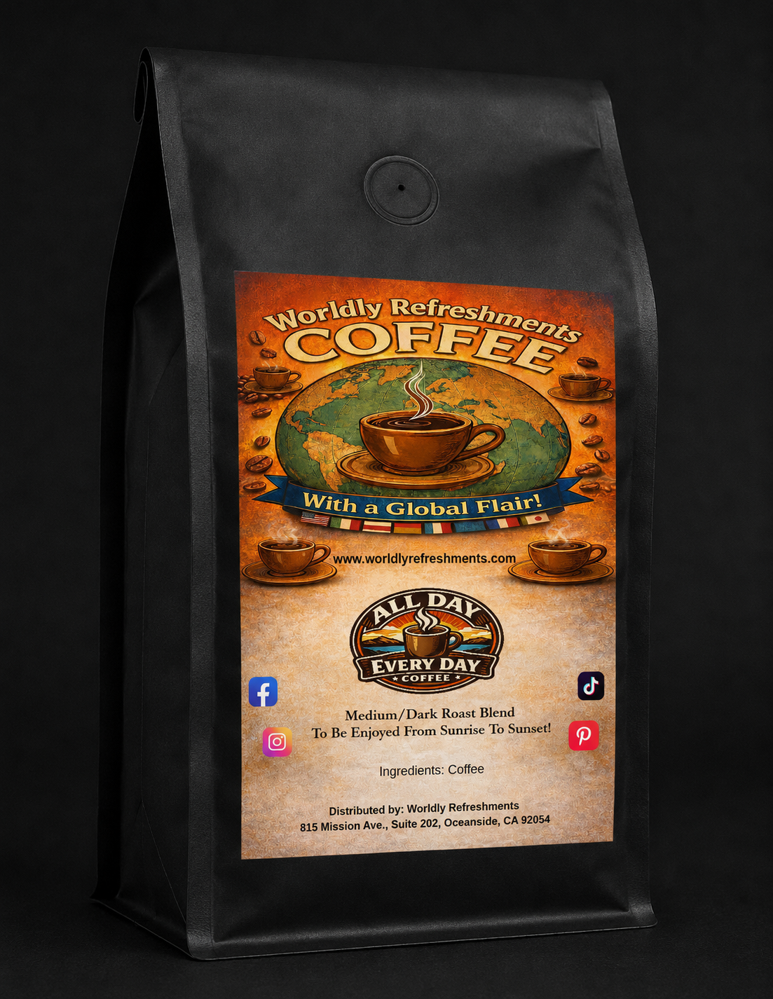 All Day Every Day Coffee, Medium/Dark Roast