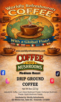 Coffee with MUSHROOMS 8 Oz. Bag, Med Roast